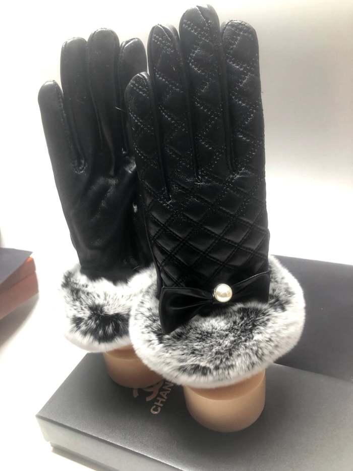 Women's fur leather gloves, GLS30-18
