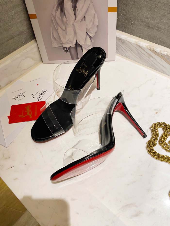 Women transparent heel sandal shoes, heel 10cm, size 35-41, SS50-1166