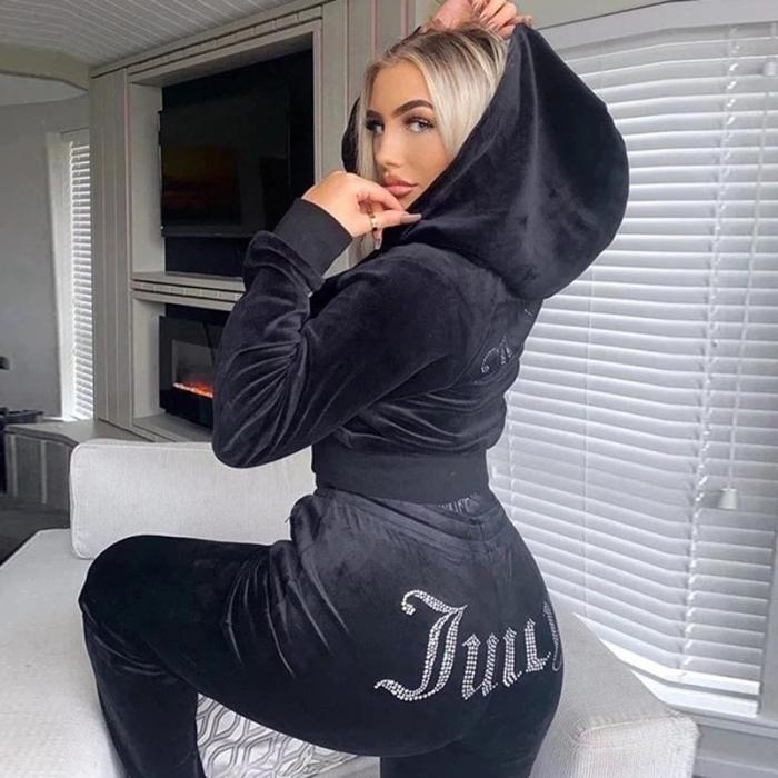 Women's fashion jacket pants velvet sports suit clothes , CL68-239-246