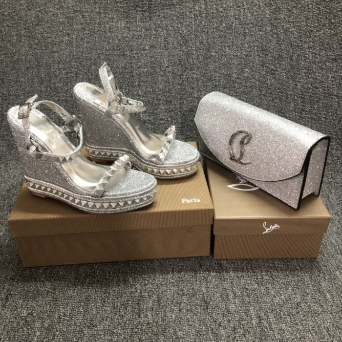 Top quality, real lether, women high heel sandals shoes + cross shoulder bag set,  shoes size 35-43,heel 14cm, bag size 22x12x5.5cm, with box, B300-9