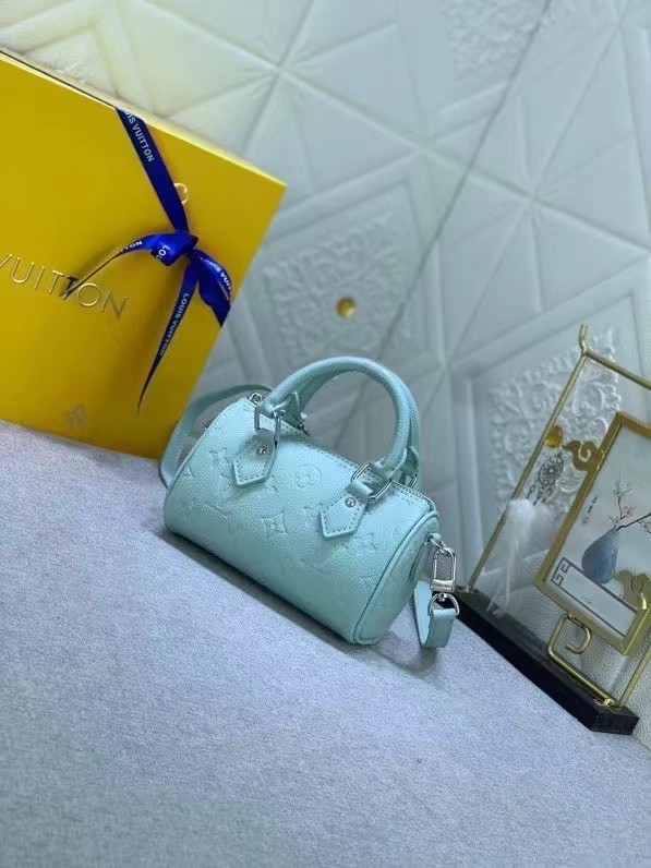 M82342   Nano Speedy bag  canvas leather  bags ,5A,size 16x10x7.5cm, no box, B88-1764
