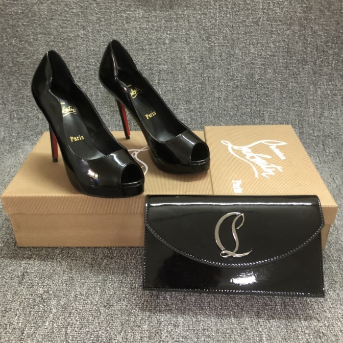 Top quality, real lether, women high heel sandals shoes + cross shoulder bag set,  shoes size 35-43,heel 12cm, bag size 22x12x5.5cm, with box, B300-8