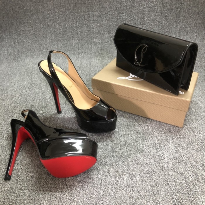 Top quality, real lether, women high heel sandals shoes + cross shoulder bag set,  shoes size 35-43,heel 14cm, bag size 22x12x5.5cm, with box, B300-3