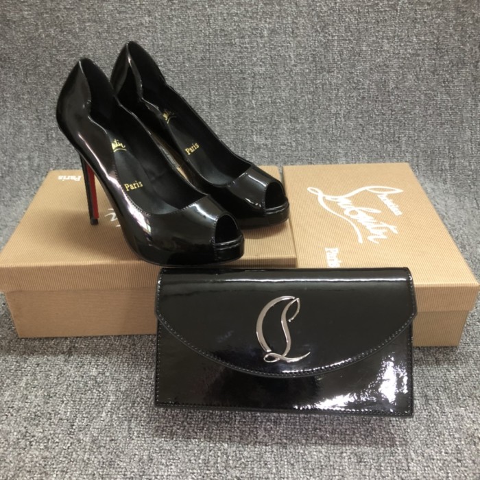 Top quality, real lether, women high heel sandals shoes + cross shoulder bag set,  shoes size 35-43,heel 12cm, bag size 22x12x5.5cm, with box, B300-8