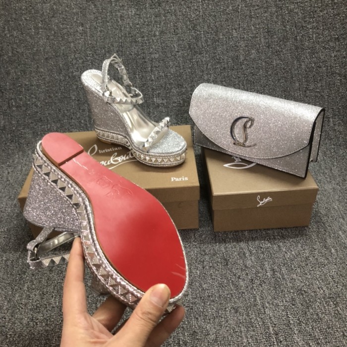 Top quality, real lether, women high heel sandals shoes + cross shoulder bag set,  shoes size 35-43,heel 14cm, bag size 22x12x5.5cm, with box, B300-9