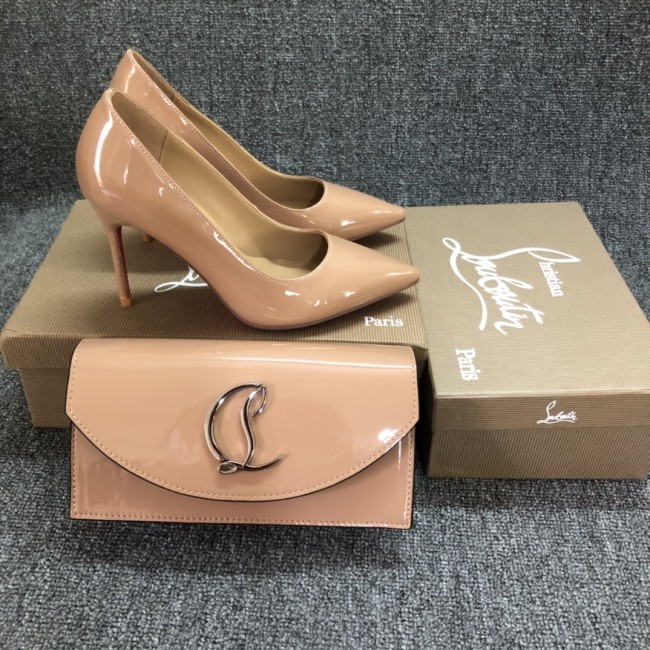 Top quality, real lether, women heel shoes + cross shoulder bag set, shoes size 35-43,heel 8/10/12cm, bag size 22x12x5.5cm, with box, B300-12