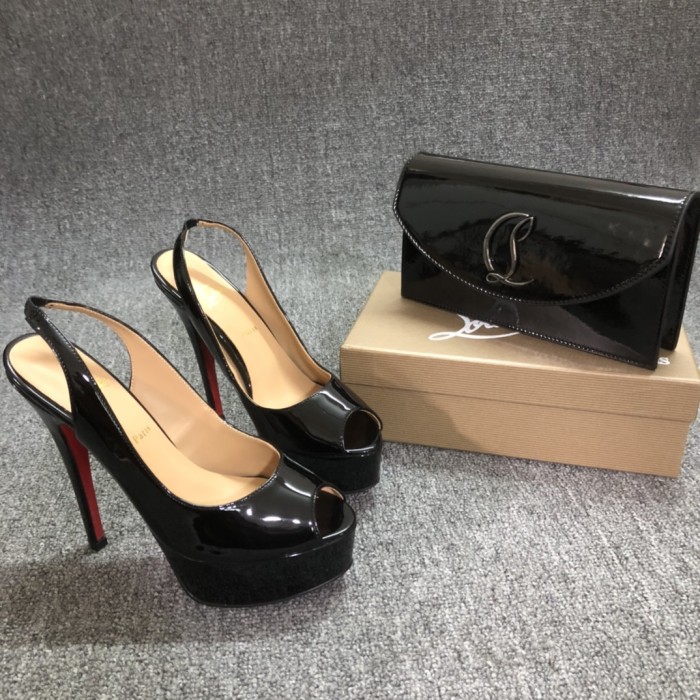 Top quality, real lether, women high heel sandals shoes + cross shoulder bag set,  shoes size 35-43,heel 14cm, bag size 22x12x5.5cm, with box, B300-3