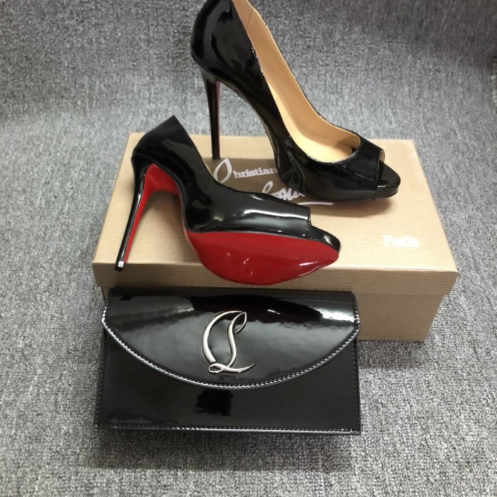 Top quality, real lether, women heel  shoes + cross shoulder bag set,  shoes size 35-43,heel 12cm, bag size 22x12x5.5cm, with box, B300-11