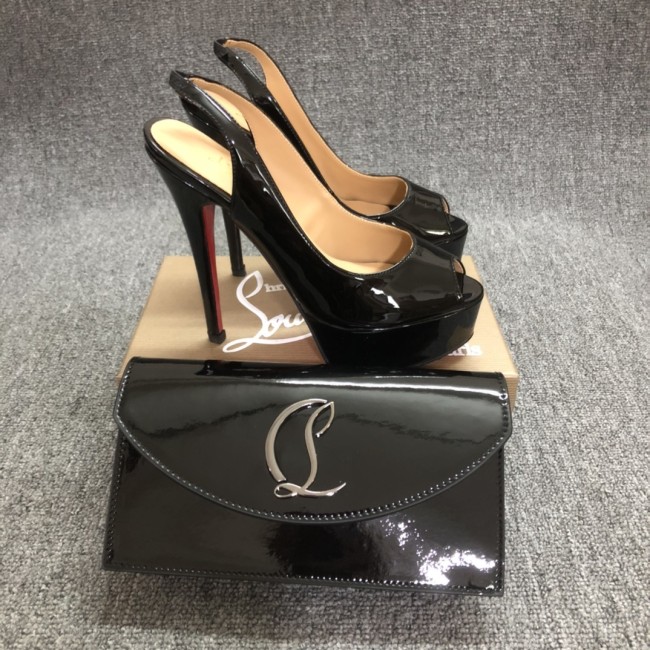 Top quality, real lether, women high heel sandals shoes + cross shoulder bag set, shoes size 35-43,heel 14cm, bag size 22x12x5.5cm, with box, B300-3