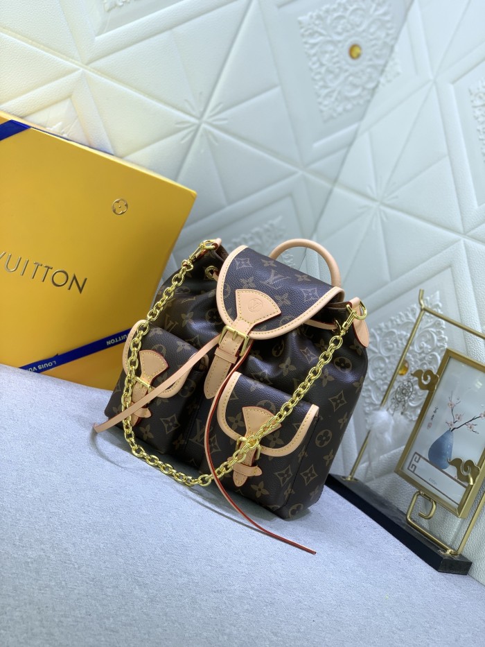 M46932 Canvas leather  bag ,5A,size 21x23x10cm, no box, B110-215