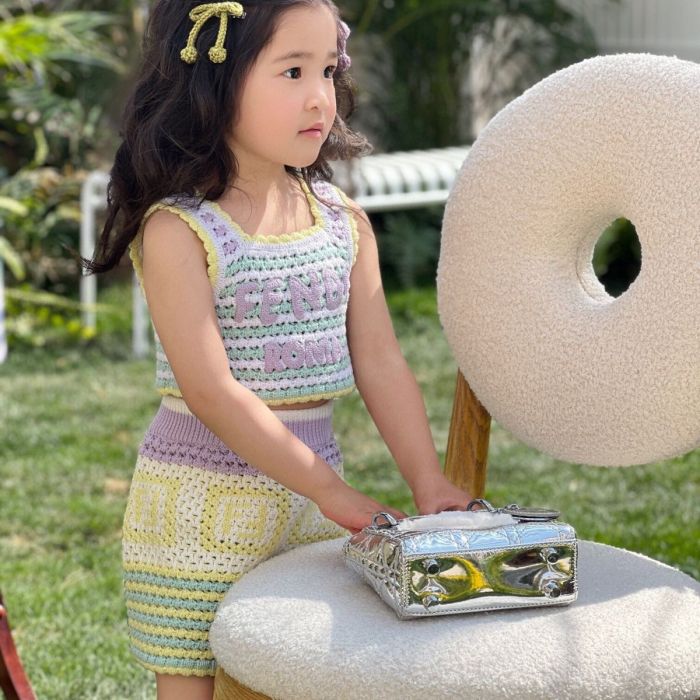 Hollow knit suit kids set clothes,  CL68-371