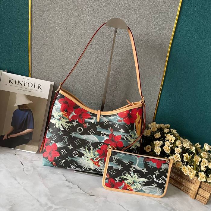M46203  CarryAll  Canvas leather  bag ,5A,size 29x24x12cm, no box, B110-248
