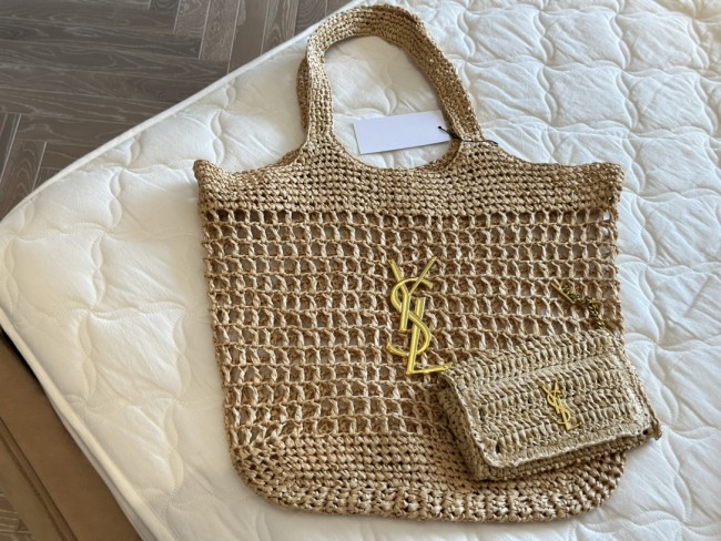 Straw raffia shopping bag mother beach bag ,4A , size 40x37cm ,no box, B75-2984