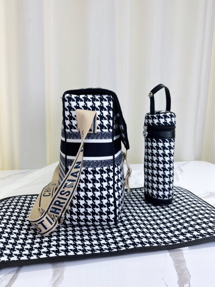Canvas and split leather baby diaper bag + nursing bottle bag+ cushion, AAA, no box,diaper bag size  38x29x11cm,B98-57