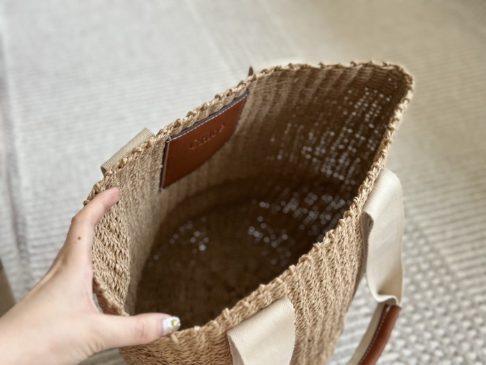 Straw raffia leather bag ,3A , size 23x29cm ,no box,  B68-6144