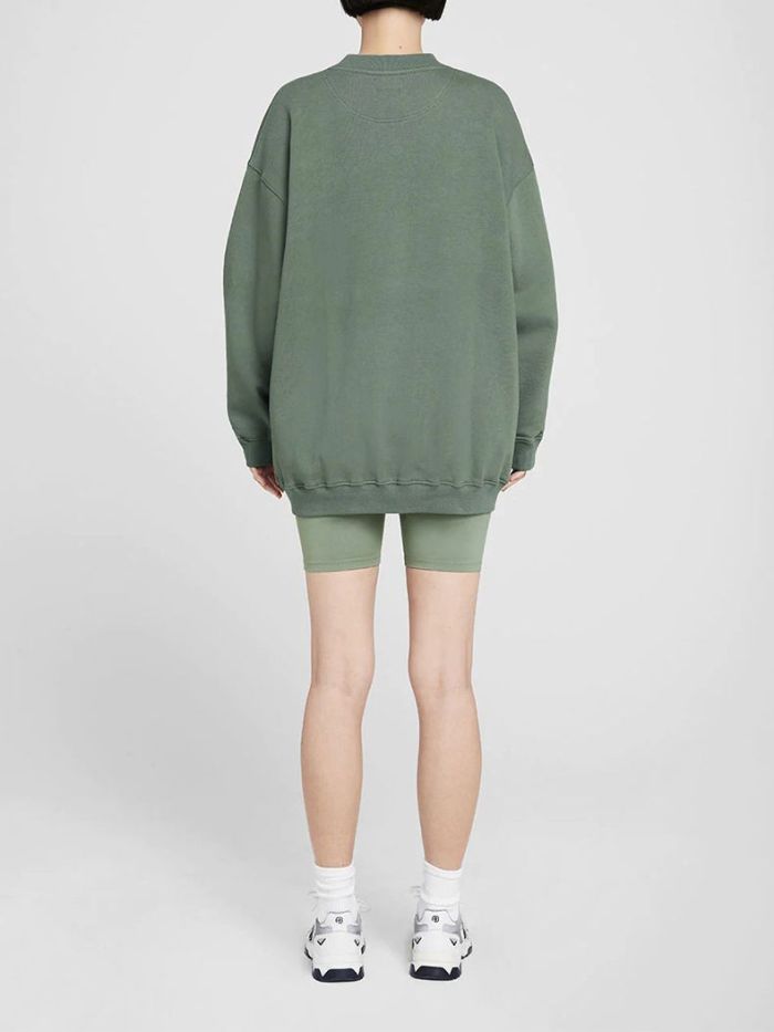 Women's men fashion embroidered crew neck loose hoodie clothes, S-M-L,CL78-148