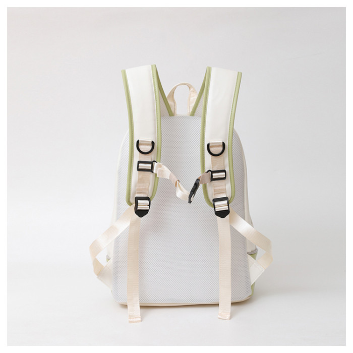 Canvas PU  backpack school bag ,  no box, size 42x30x14cm , B25-258-260