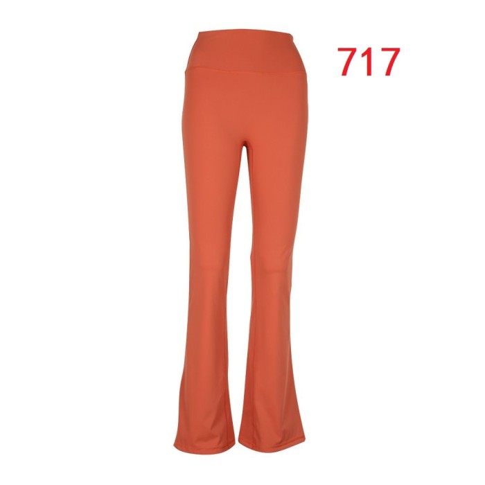 Flare pants Yoga stretch high-waisted hip lift exercise tight hem loose pants，CL30-717-724