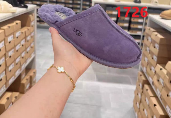 Women flat fur slipper shoes,  size 34-44, with box, SS50-1726-1729