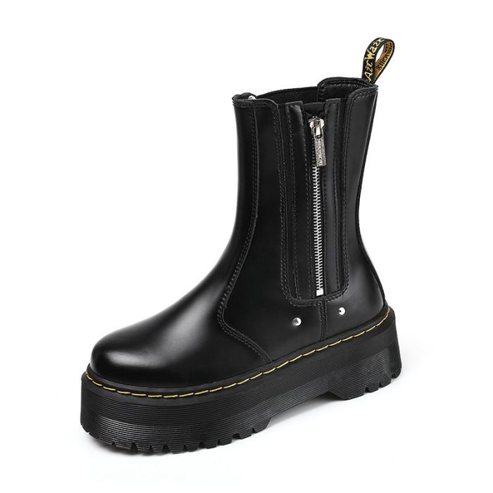 Women's platform boots, split leather, size 34-41, standard size，with box,SS80-580