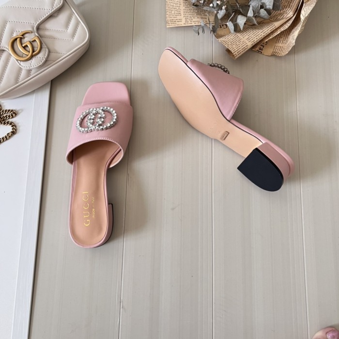 Women heel slipper shoes,  heel 3cm/7cm,size 34-42, SS50-97-107