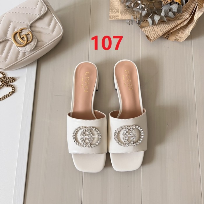 Women heel slipper shoes,  heel 3cm/7cm,size 34-42, SS50-97-107