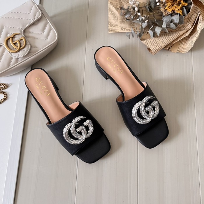 Women heel slipper shoes,  heel 3cm/7cm,size 34-42, SS50-97-107
