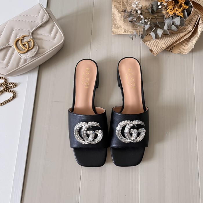 Women heel slipper shoes,  heel 3cm/7cm,size 34-42, SS50-97-107