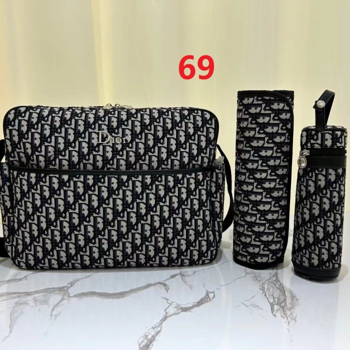 Canvas and split leather baby diaper bag + nursing bottle bag+ cushion, AAA, no box,diaper bag size  40x26x14cm,B98-69