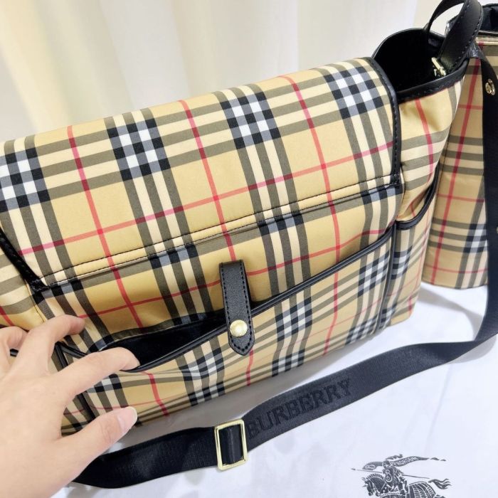Canvas and split leather baby diaper bag + nursing bottle bag+ cushion, AAA, no box,diaper bag size  40x26x14cm,B98-63