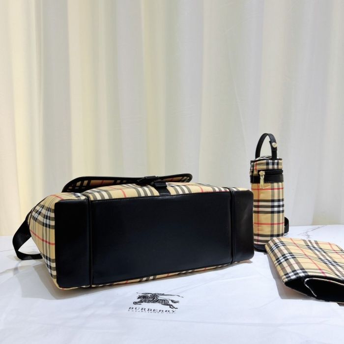 Canvas and split leather baby diaper bag + nursing bottle bag+ cushion, AAA, no box,diaper bag size  40x26x14cm,B98-63