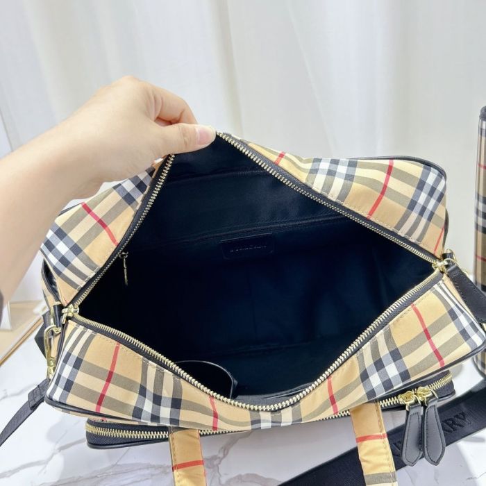 Canvas and split leather baby diaper bag + nursing bottle bag+ cushion, AAA, no box,diaper bag size  40x26x14cm,B98-65-66