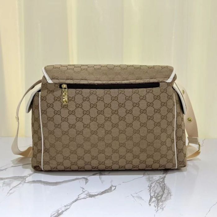 Copy Canvas and split leather baby diaper bag + nursing bottle bag+ cushion, AAA, no box,diaper bag size  40x26x14cm,B98-68