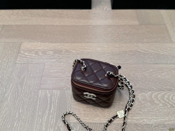 Split leather makeup bag ,4A ,size 10x8cm,no box,  B75-128