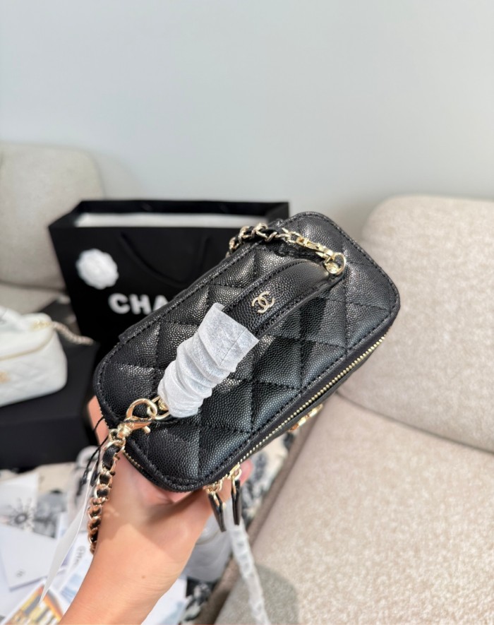 Split leather makeup bag ,4A ,size 17x9.5x8cm,no box,  B75-150