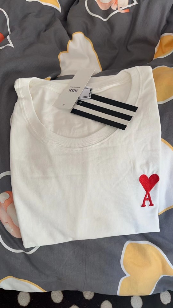 Women men embroidered heart cotton short sleeves t shirt clothes，CL20-32-36