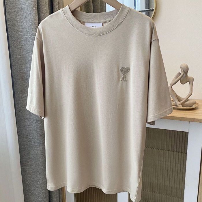 Women men embroidered heart cotton short sleeves t shirt clothes，CL20-32-36