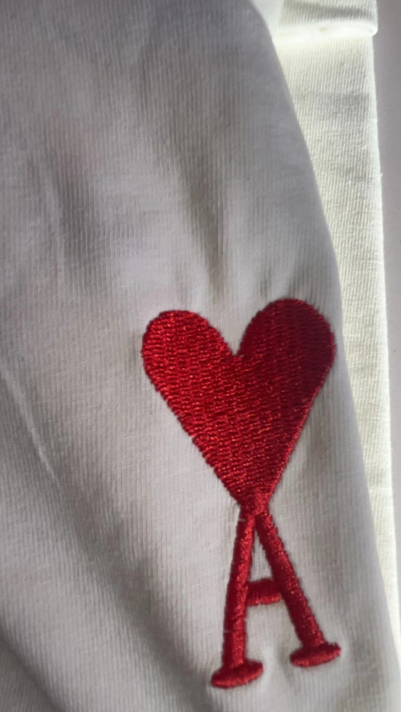 Women men embroidered heart cotton short sleeves t shirt clothes，CL20-32-36