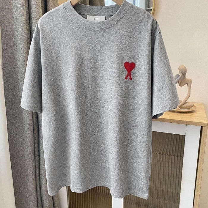 Women men embroidered heart cotton short sleeves t shirt clothes，CL20-32-36