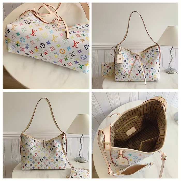 Canvas PU leather bag ,budget ,size 34x13x26cm,no box,  B35-187-190