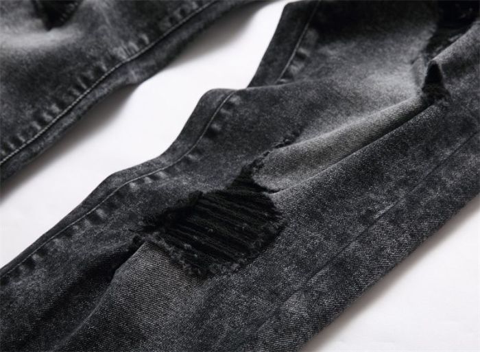Tailored embroidered denim pants for men, CL50-14