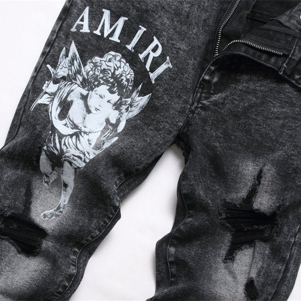 Tailored embroidered denim pants for men, CL50-14