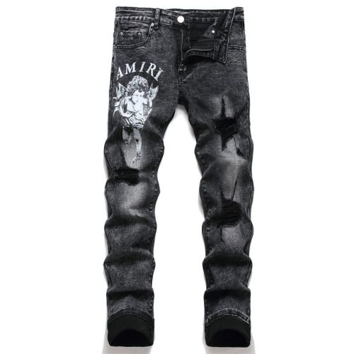 Tailored embroidered denim pants for men, CL50-14