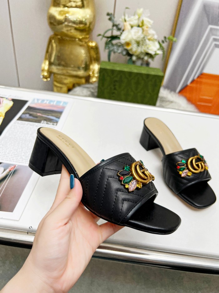 Women heel slipper shoes, heel 2.5cm/6.5cm, size 35-44, SS50-176