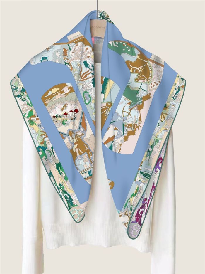 Silk scarf for women, size: 90cm, no box. SF20-8-10