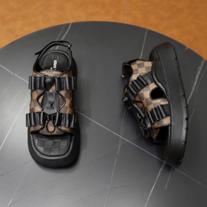 Women men leather flat sandals shoes,size 35-45, SS110-596