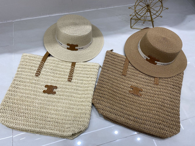 Fashion hat 🏖️➕ straw bag ⛱️ set ,no box. HX40-35