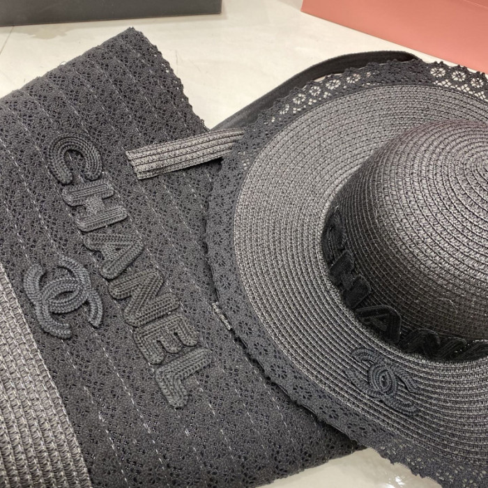 Fashion hat 🏖️➕ straw bag ⛱️ set  ,no box. HX40-53