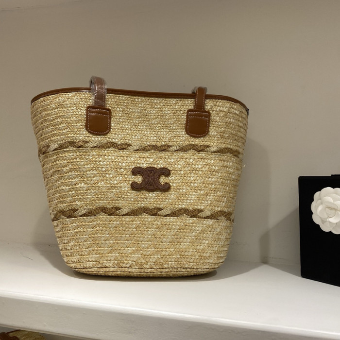 Fashion hat 🏖️➕ straw bag ⛱️ set  ,no box. HX40-25-26