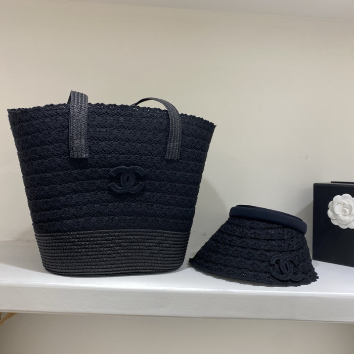 Fashion hat 🏖️➕ straw bag ⛱️ set  ,no box. HX40-54